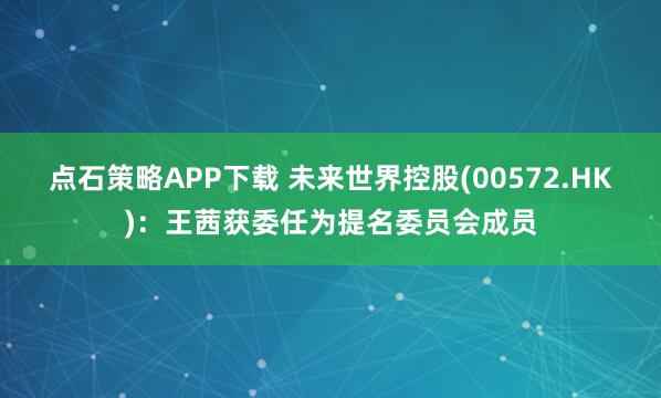 点石策略APP下载 未来世界控股(00572.HK)：王茜获委任为提名委员会成员